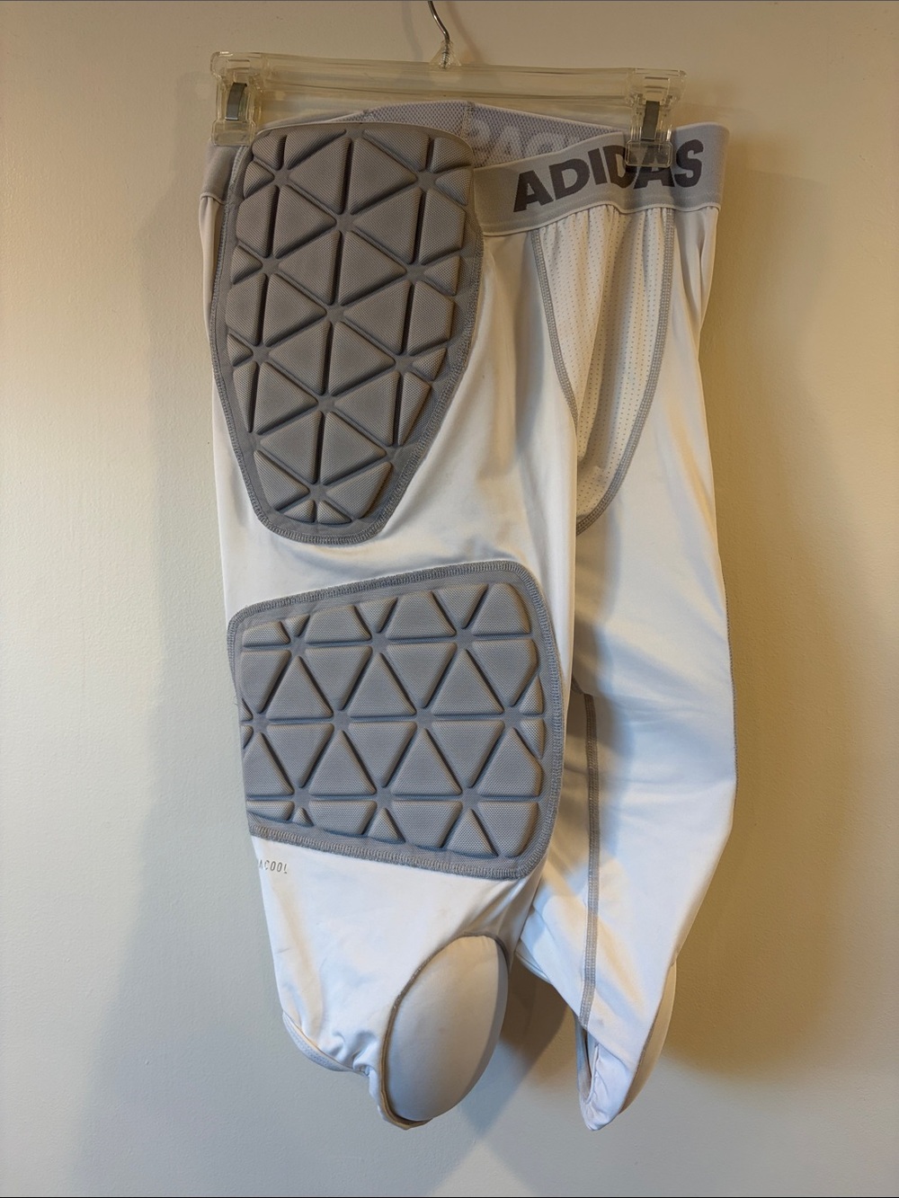 Adidas White and Gray Padded Football Girdle Bottoms